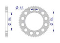 AFAM Rear alu sprocket  #428