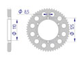 AFAM Rear alu sprocket  #428 BETA RR 50, KTM EX 50