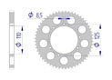 AFAM Rear alu sprocket  #428 HM-HONDA, SHERCO