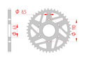 Rear steel sprocket #520 KTM RC, KTM Duke