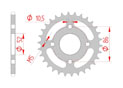 rear steel sprocket 520 kymco