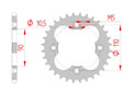 rear steel sprocket 520 adly 300 THUNDERBIKE (2004 - 2005)