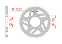 rear steel sprocket 525 R1/R6 MAR voxan