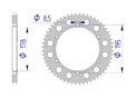 AFAM Rear alu sprocket  #520