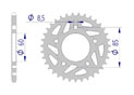 Rear alu sprocket  #415 RGN