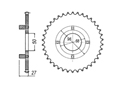 Rear sprocket Steel Honda Chain 420