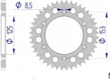 AFAM Rear Alu Sprocket #520 S/C