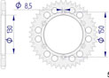 AFAM Rear Alu Sprocket #520 S/C