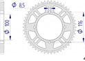 AFAM Rear Alu Sprocket #428 S/C