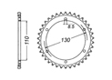 Rear sprocket Steel Yamaha Chain 428