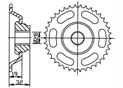 Rear sprocket Steel Aprilia Chain 415