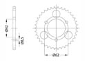 Rear sprocket Steel Dinli Chain 428