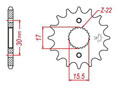 Front sprocket TT Esjot Lightweight