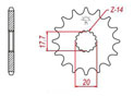 Front sprocket TT Esjot Lightweight