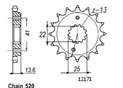 Front sprocket TT Esjot