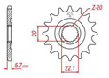 Front sprocket TT Esjot Lightweight