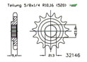 Front sprocket TT Esjot Lightweight