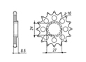 Front sprocket SYM/Sanyang Chain 520