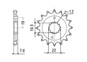 Front sprocket Kawasaki Suzuki Chain 520