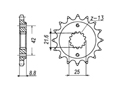 Front sprocket Kawasaki SYM/Sanyang Suzuki  Chain 520